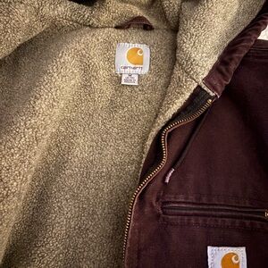 Carhartt Sherpa-Lined Jacket in Deep Burgundy
